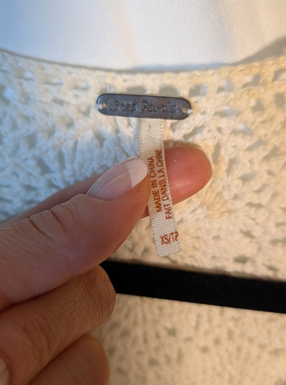 Free People Cream Crochet Button-Front Tank - Picture 3 of 6